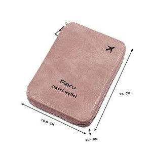 PU Leather Zipper Travel RFID Blocking Passport Case 4