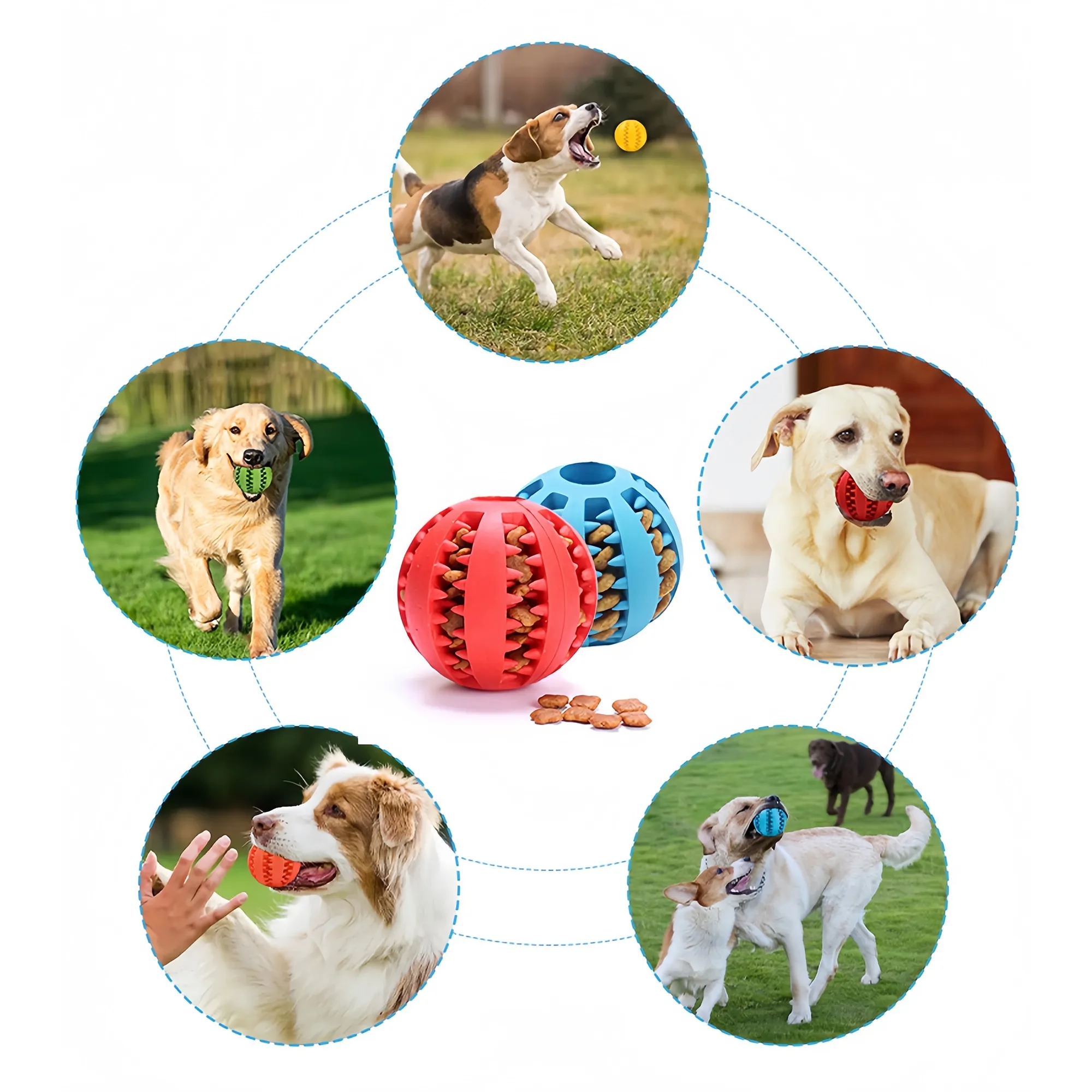 Rubber Watermelon Treat Dispensing Chew Ball For Dogs 4