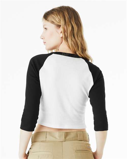 Women's Micro Rib Three-Quarter Raglan Sleeve Baby Tee - 1200 13