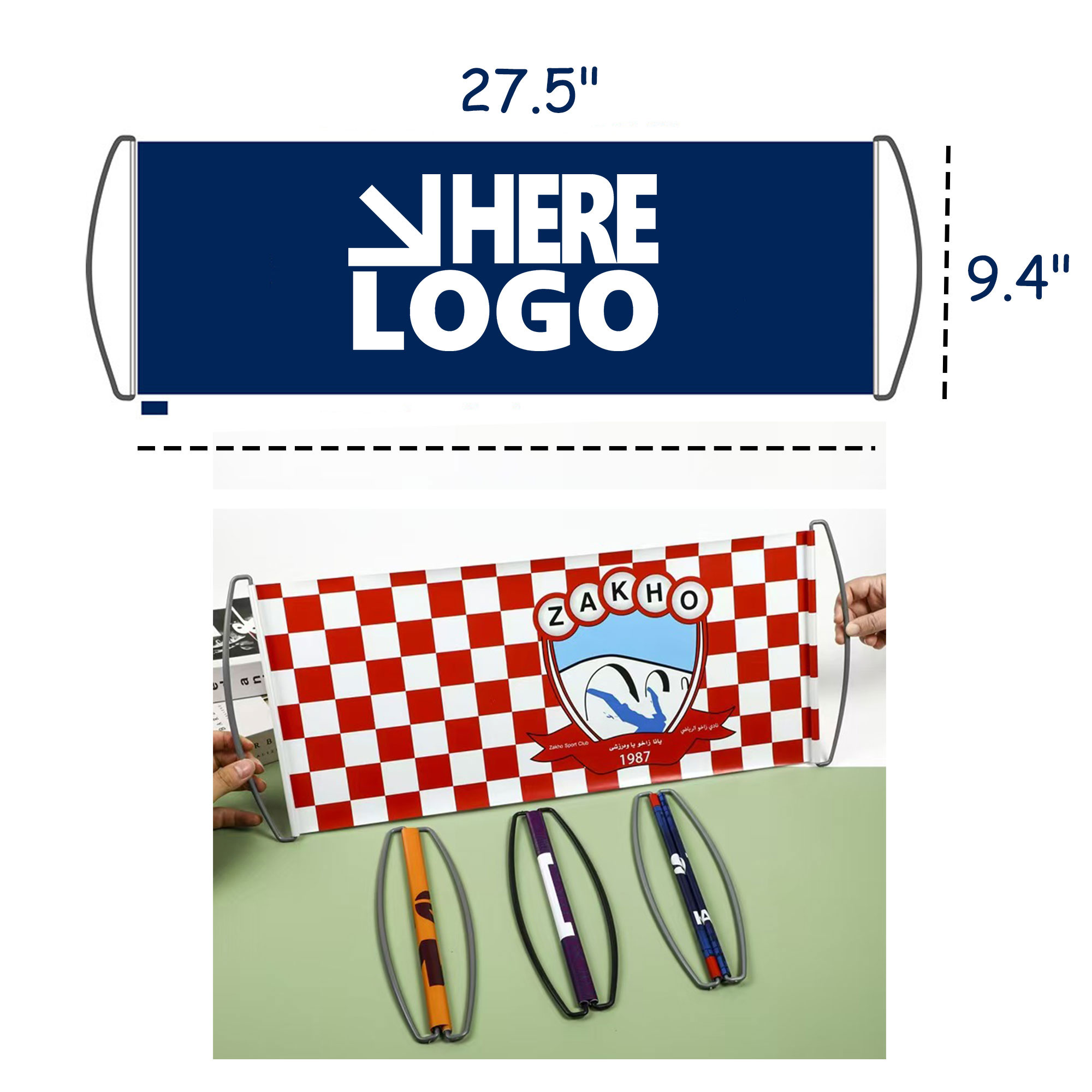 MOQ 50 Rolling Banner Hand Flag PET 3