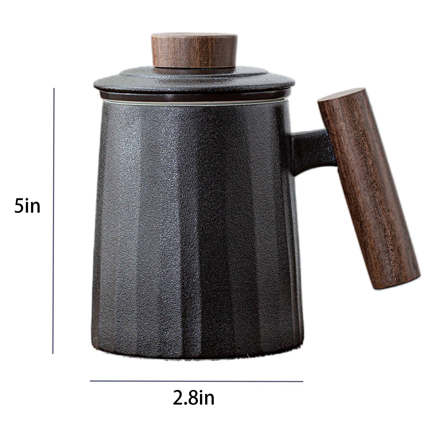 Large Capacity Ceramic Mug Customized with Lid Filter 6