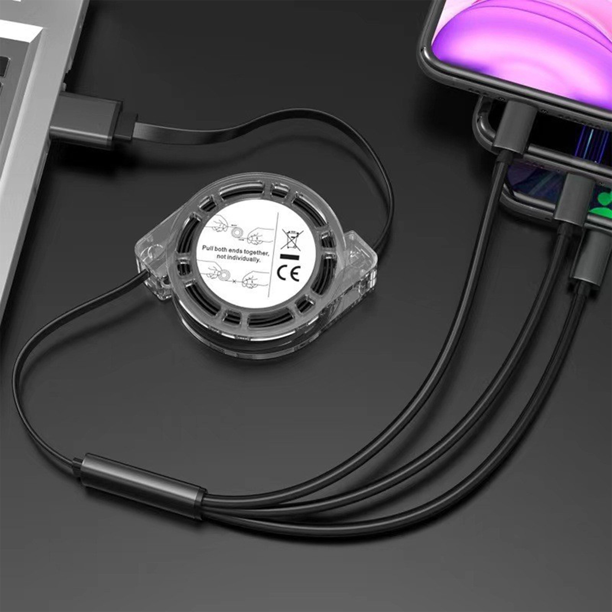 Retractable 3 in 1 Multiple USB Charging Cable 5