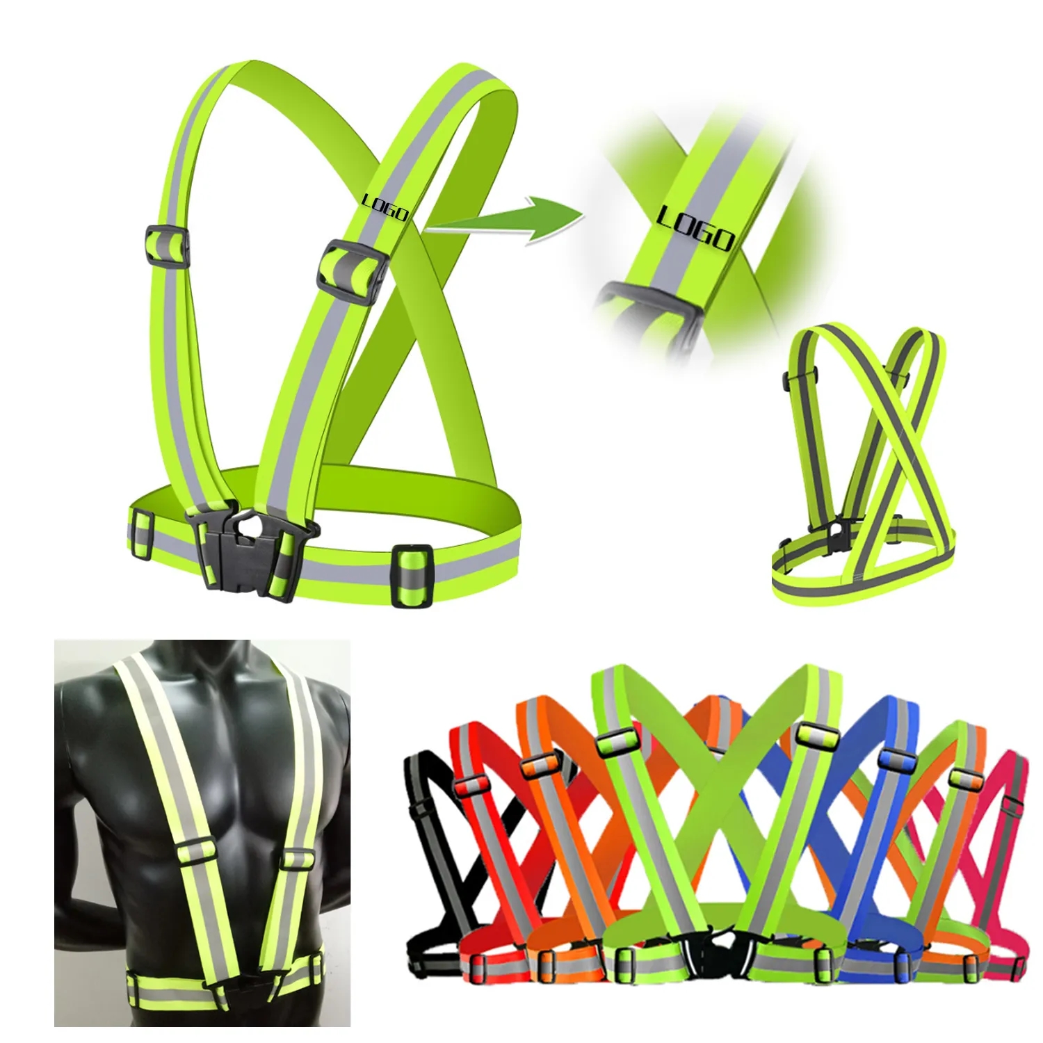Adjustable Reflective Strap Safety Vest