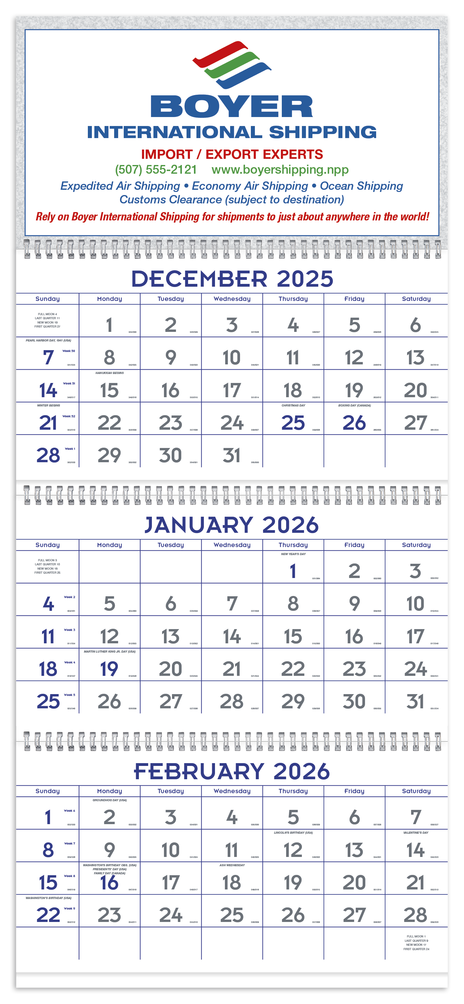 Triumph® Calendars Blue & Grey Commercial Planner 6