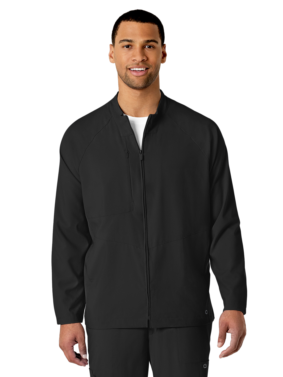 W123 Men's Three-Pocket Zip-Front Warm-Up Jacket