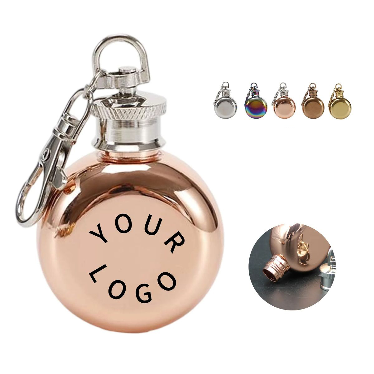 Keychain Liquor Flask with Compact Design 6