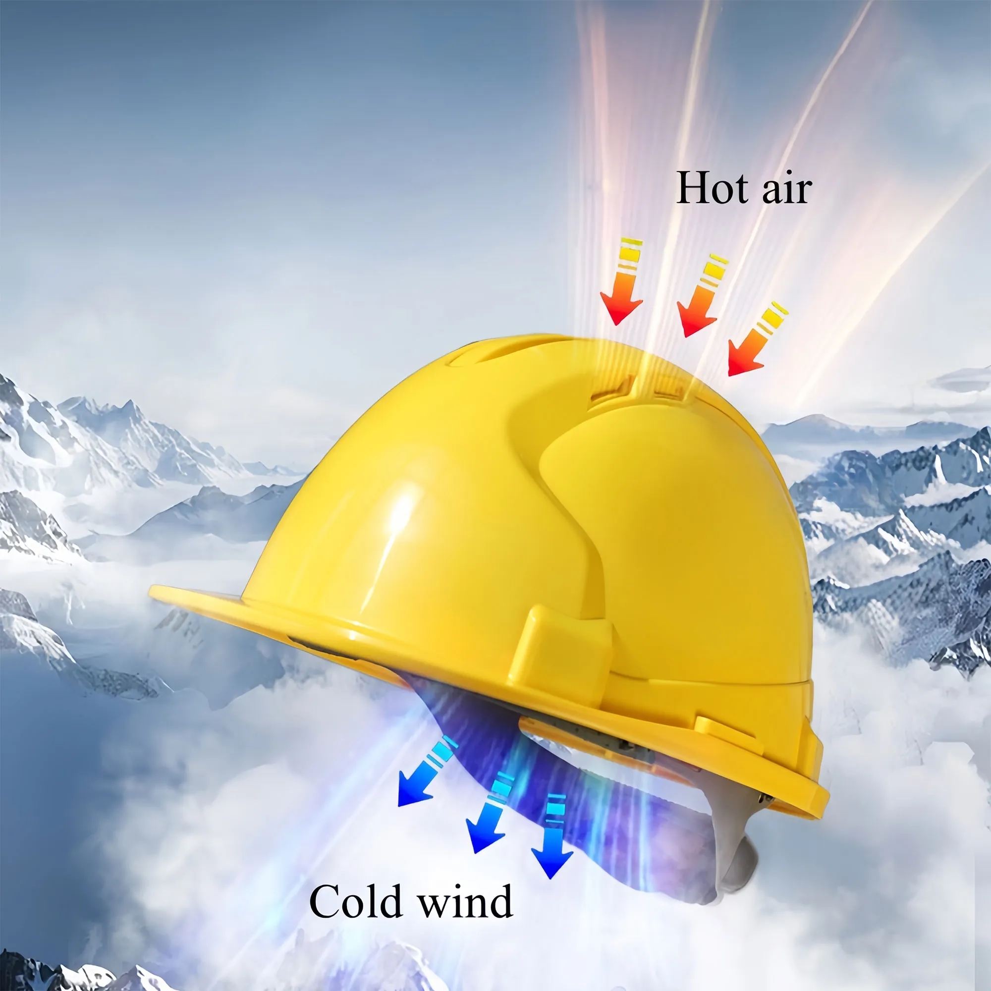 CoolVent Safety Helmet With Turbo Fans Lithium Battery 8