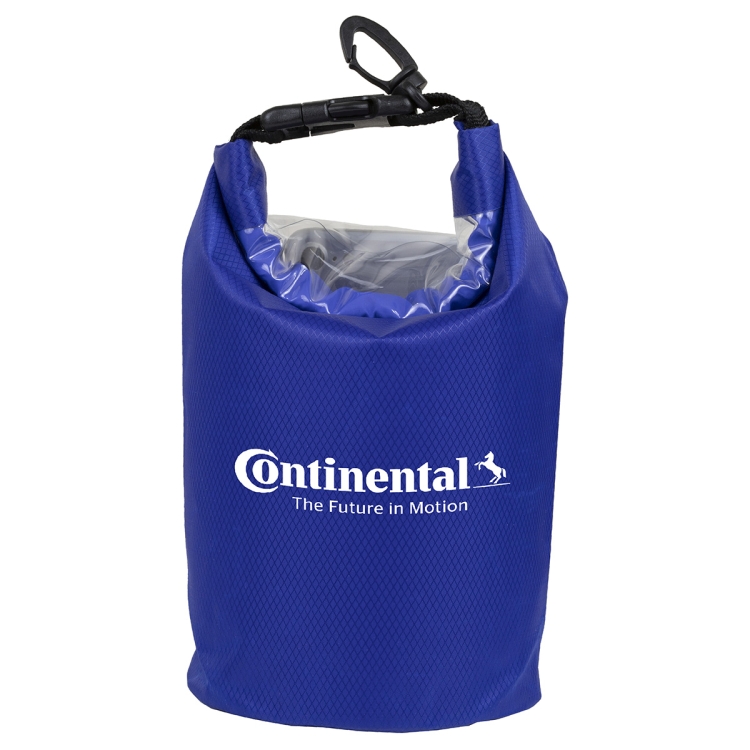 7" W x 11" H "The Navagio" 2.5 Liter Water Resistant Dry Bag With Clear Pocket Window 30