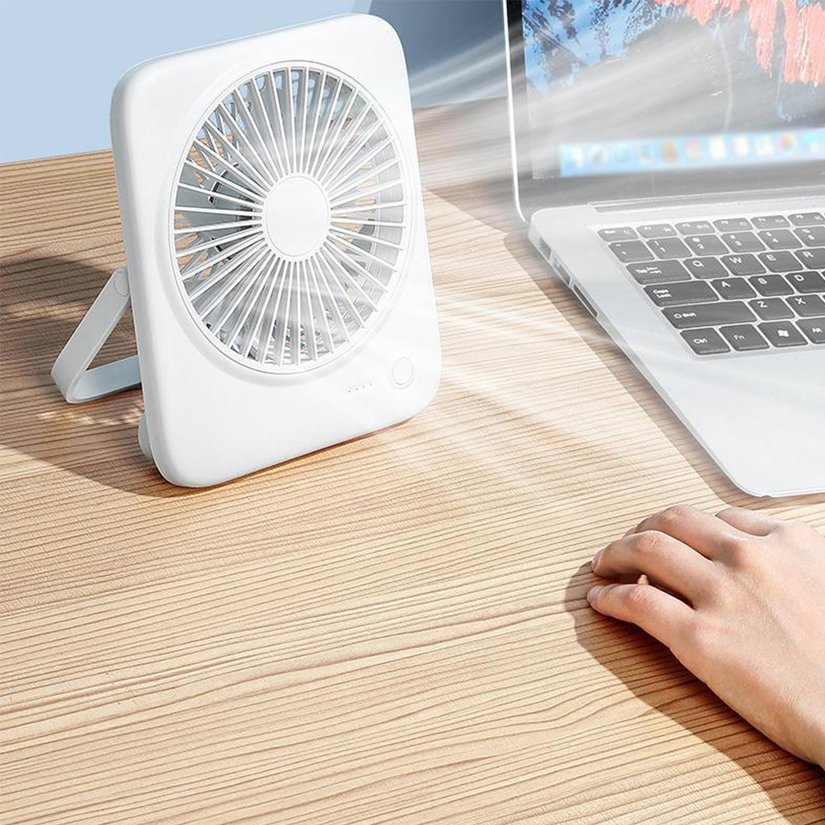 Foldable Portable Light Quiet USB Rechargeable Desk Fan 2