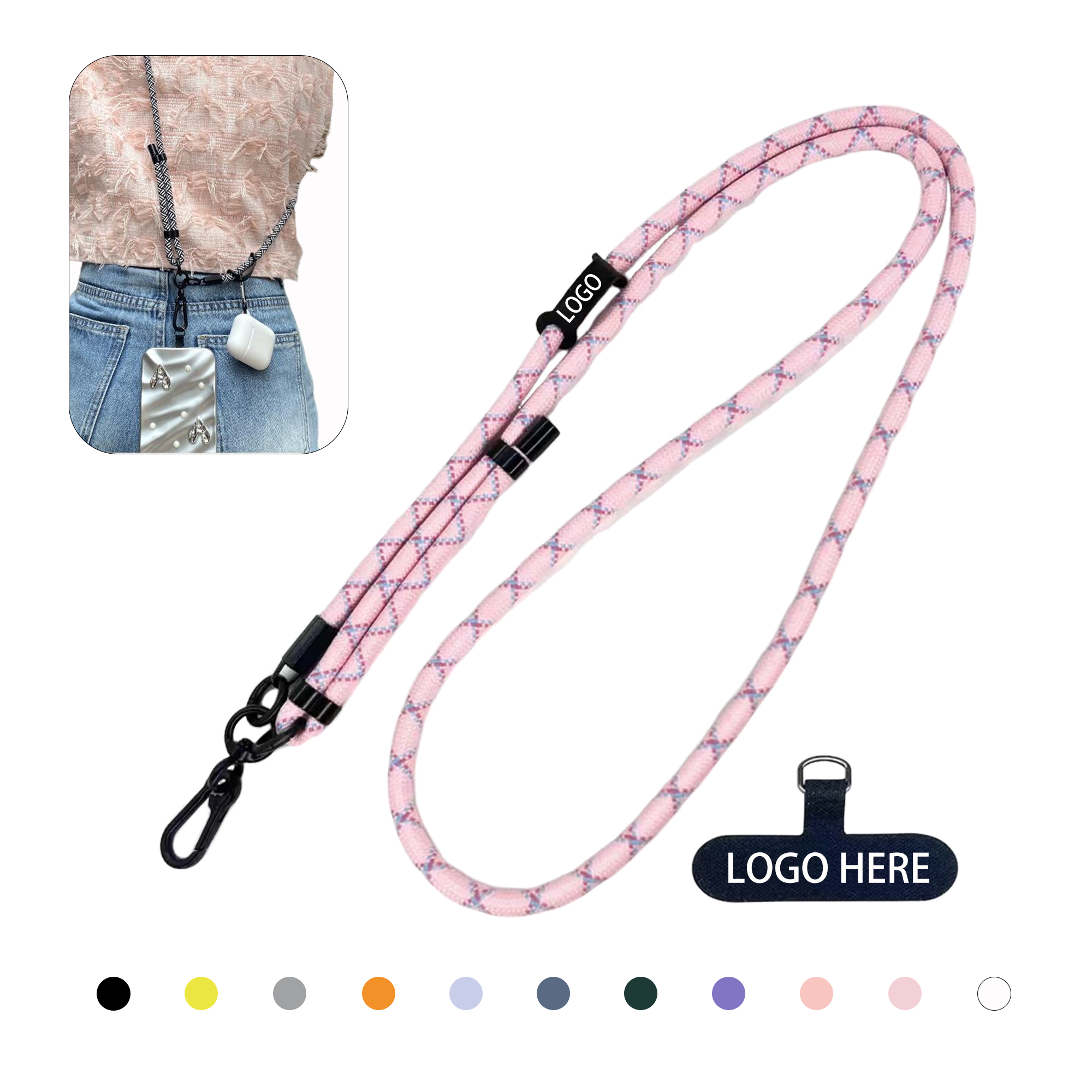 Adjustable Polyester Cell Phone Lanyard 1