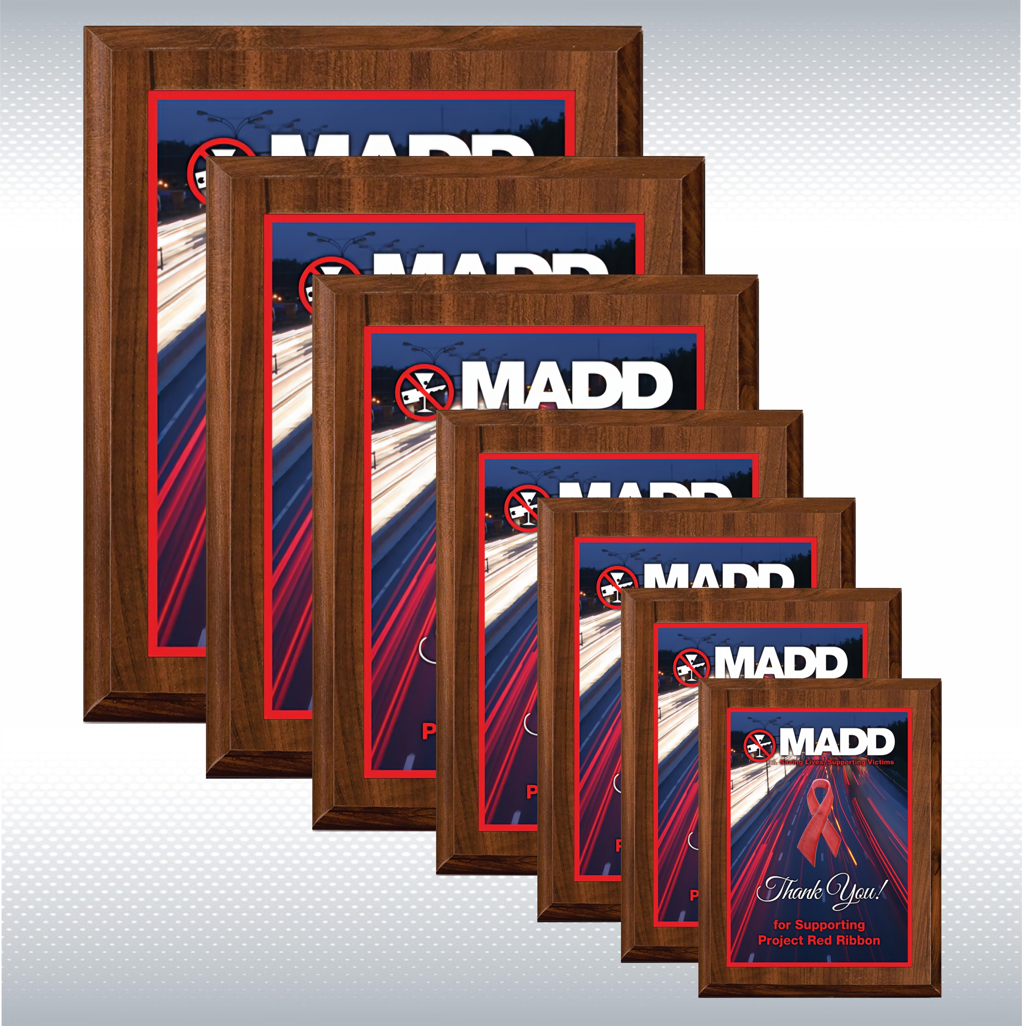 Cherry Finish Wood Plaque w/Full Color Sublimated Plate 12