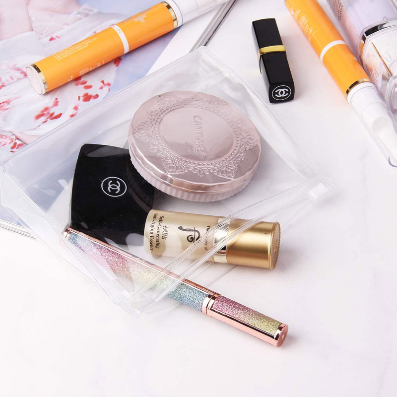 Clear Waterproof Cosmetic Bag with Zipper Closure 4