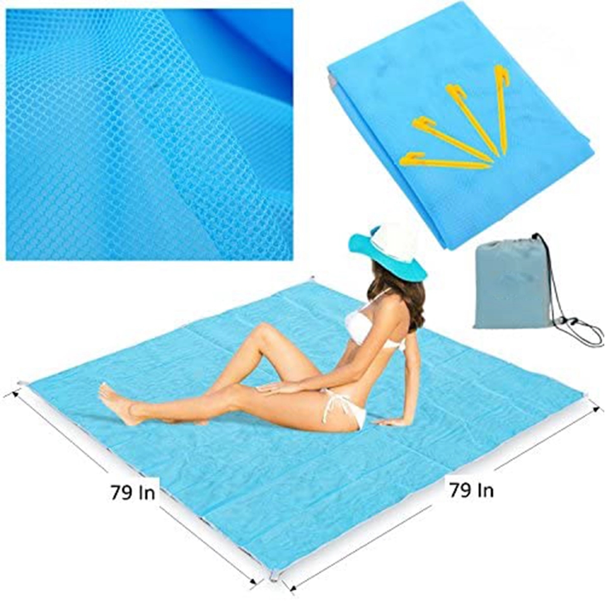 79 X 79 Inch Sand Free Beach Mat 3