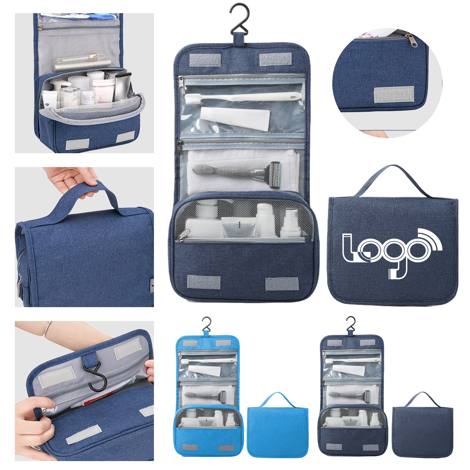 Waterproof Foldable Toiletry Bag with Hook 2