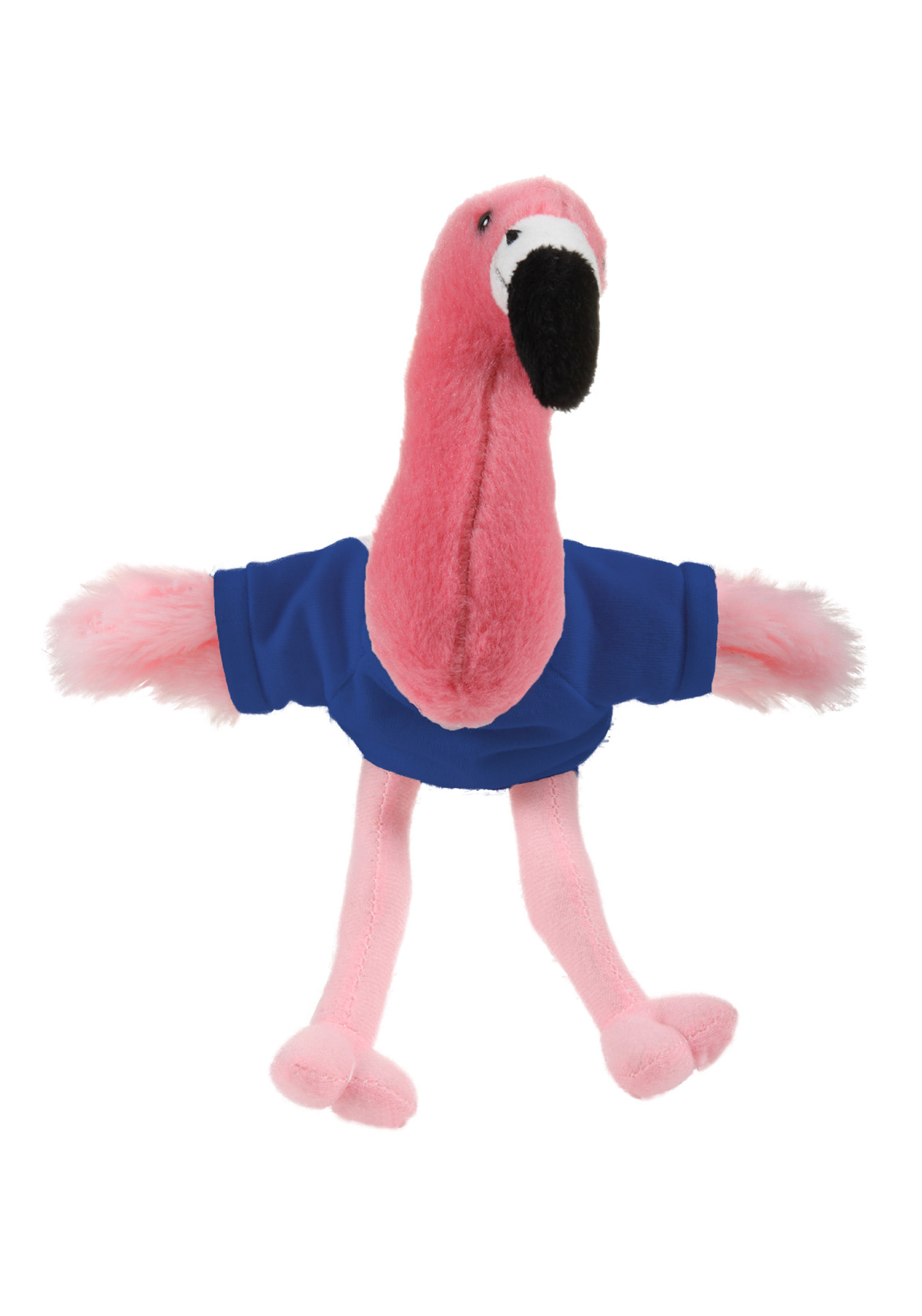 Soft Plush Sitting Flamingo waering a T-Shirt 16