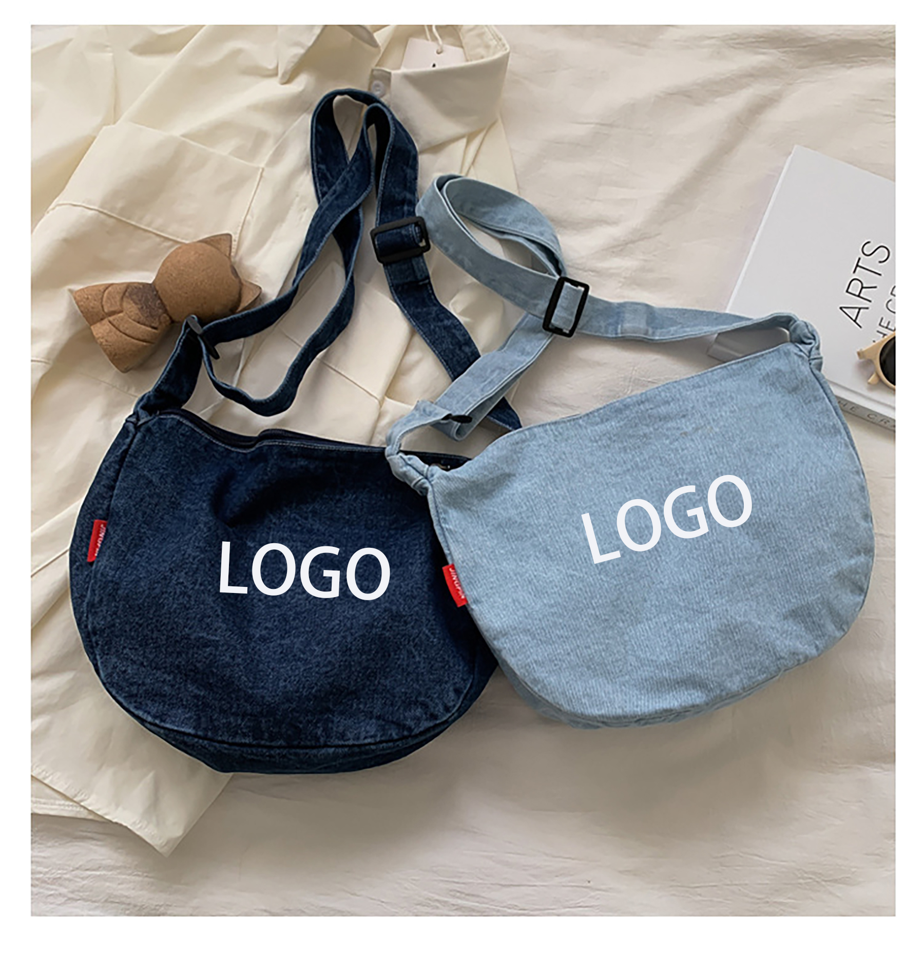 Denim Indigo Cross Body Women Shoulder Bag 2