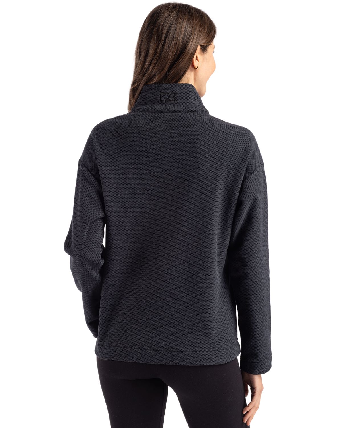 Hunts Point Eco Textured Fleece Recycled Womens Snap Pullover