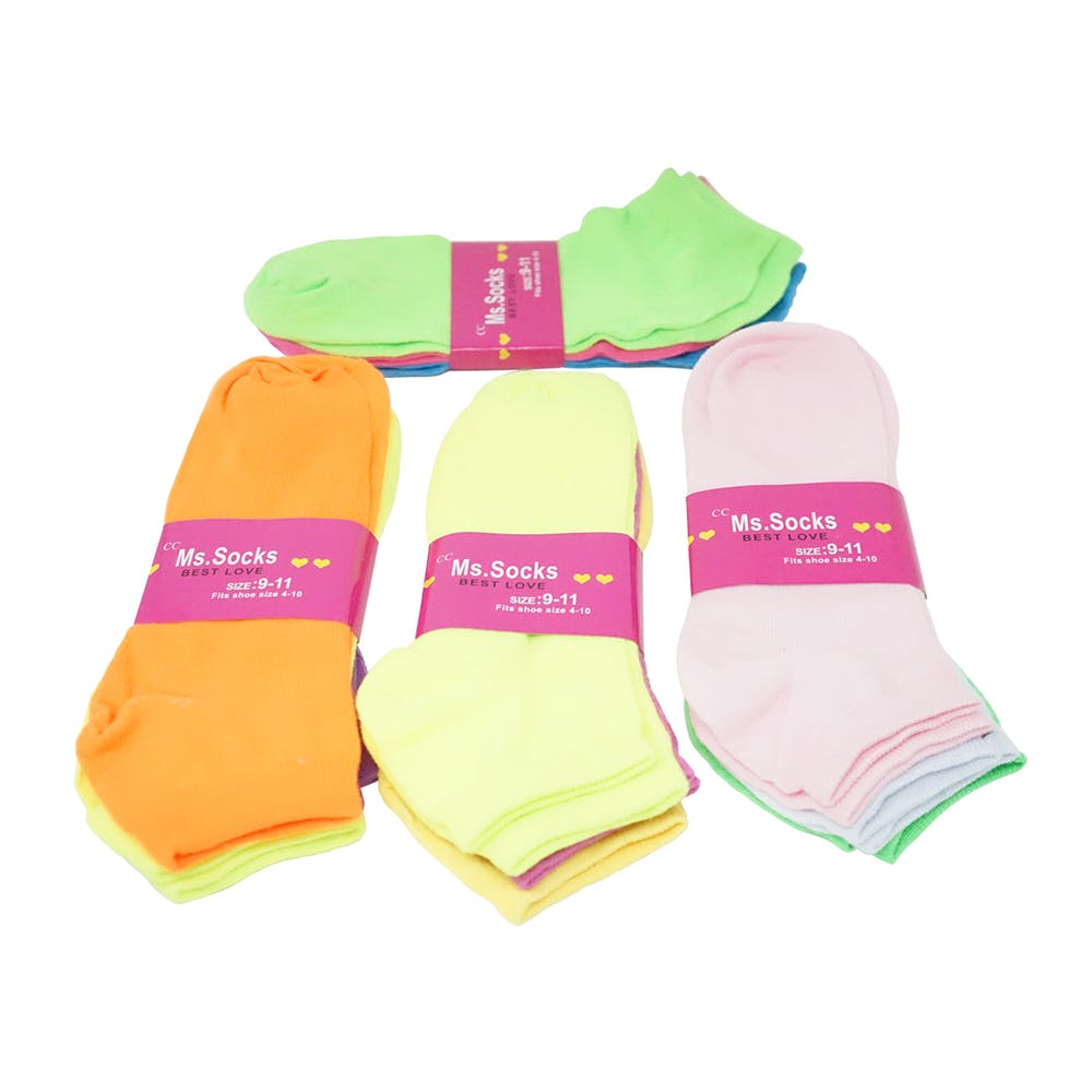Women's Ankle Socks - Neon Size 9-11 1