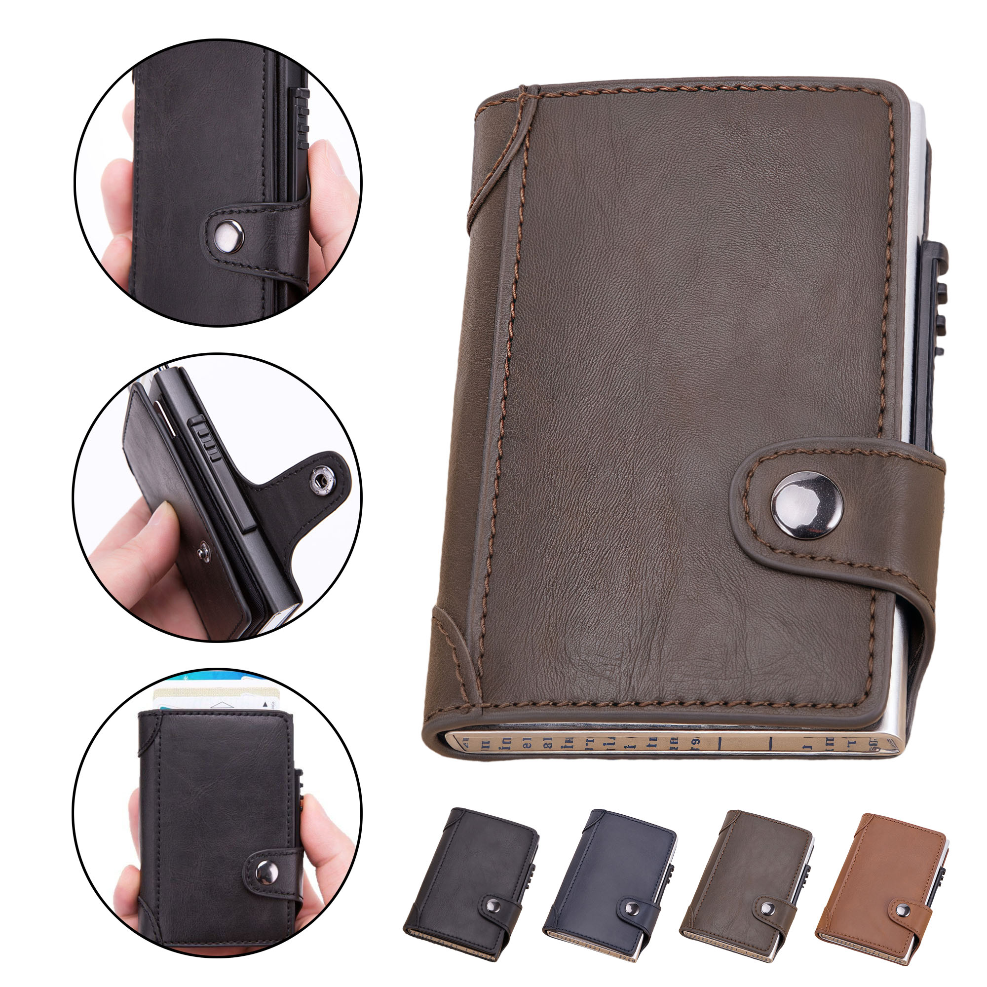RFID Blocking Card Holder - PU Leather Slim Credit Card Sleeve 3