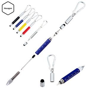 6 In 1 Metal Tool Pen With Carabiner 16