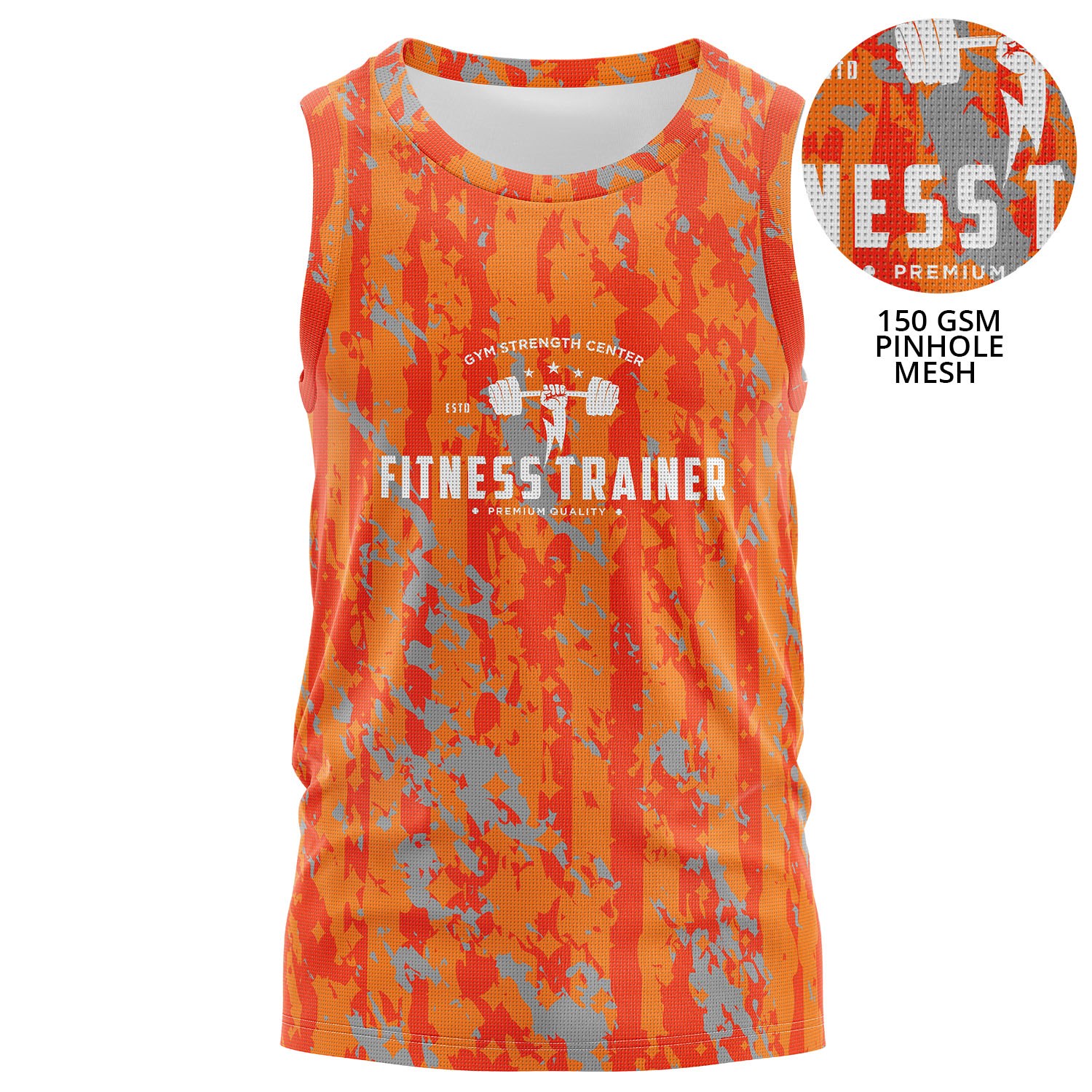 Unisex 150 GSM Pinhole Mesh Performance Sublimation Tank Tops 5