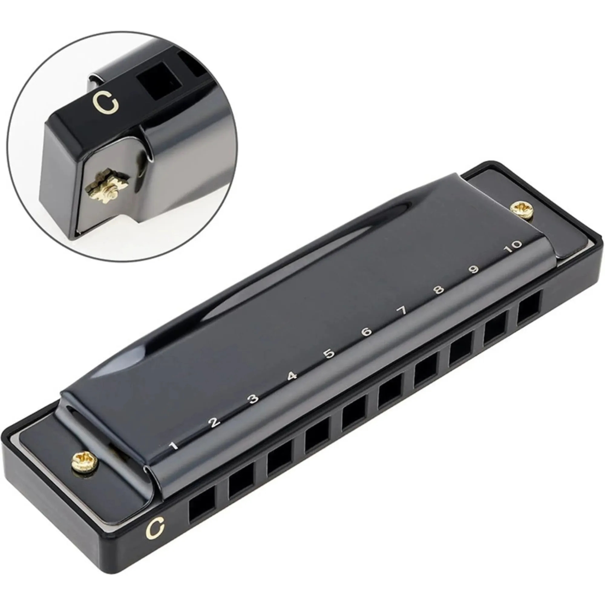 10 Holes 20 Tunes Mouth Organ Blues Deluxe Harmonica Gift 2