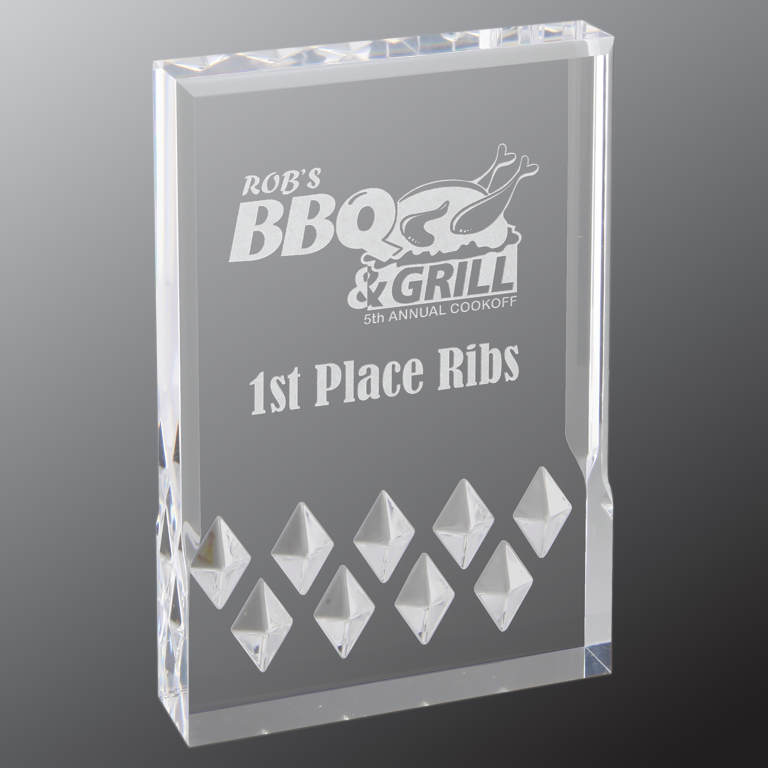 6" x 8" Silver Diamond Mirage Acrylic Award