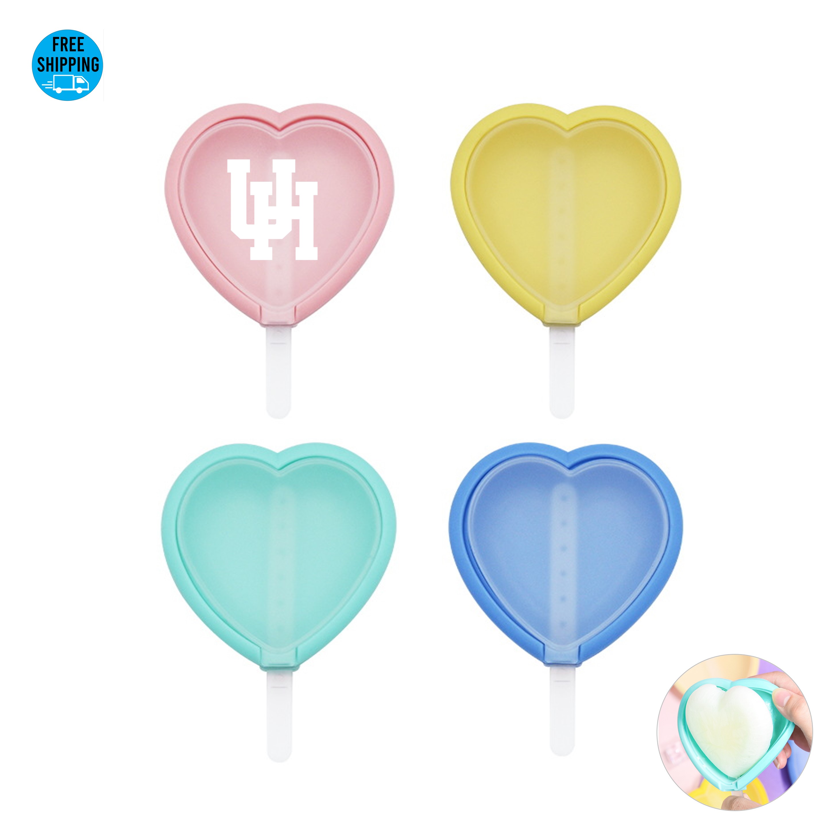 Silicone Heart Shape Popsicle Mold - OCEAN 3