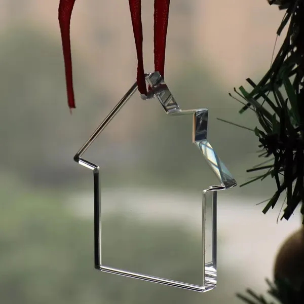Crystal House Shaped Christmas Ornament 1