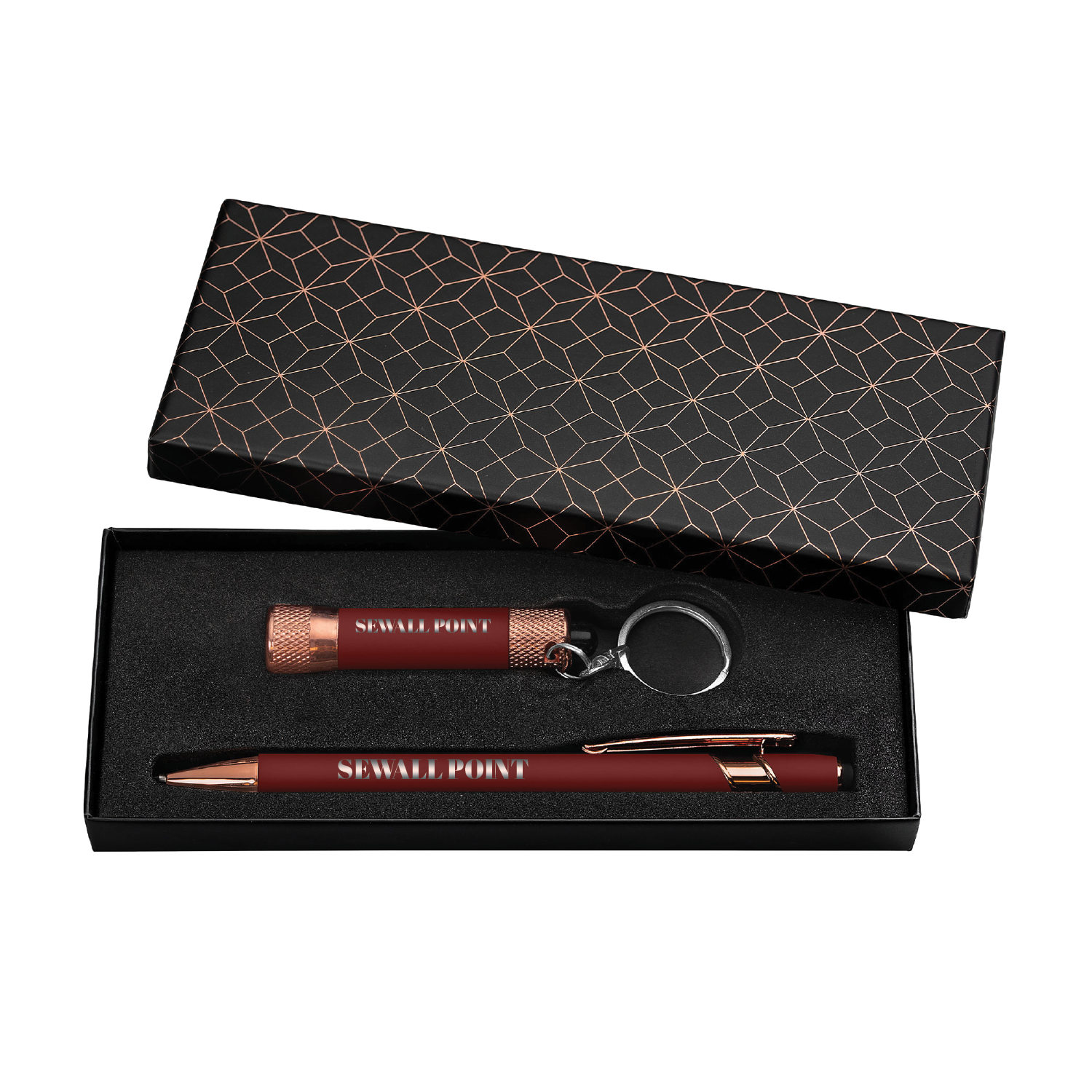 Luxe Geometric LED Mini Light & Pen Gift Set 4