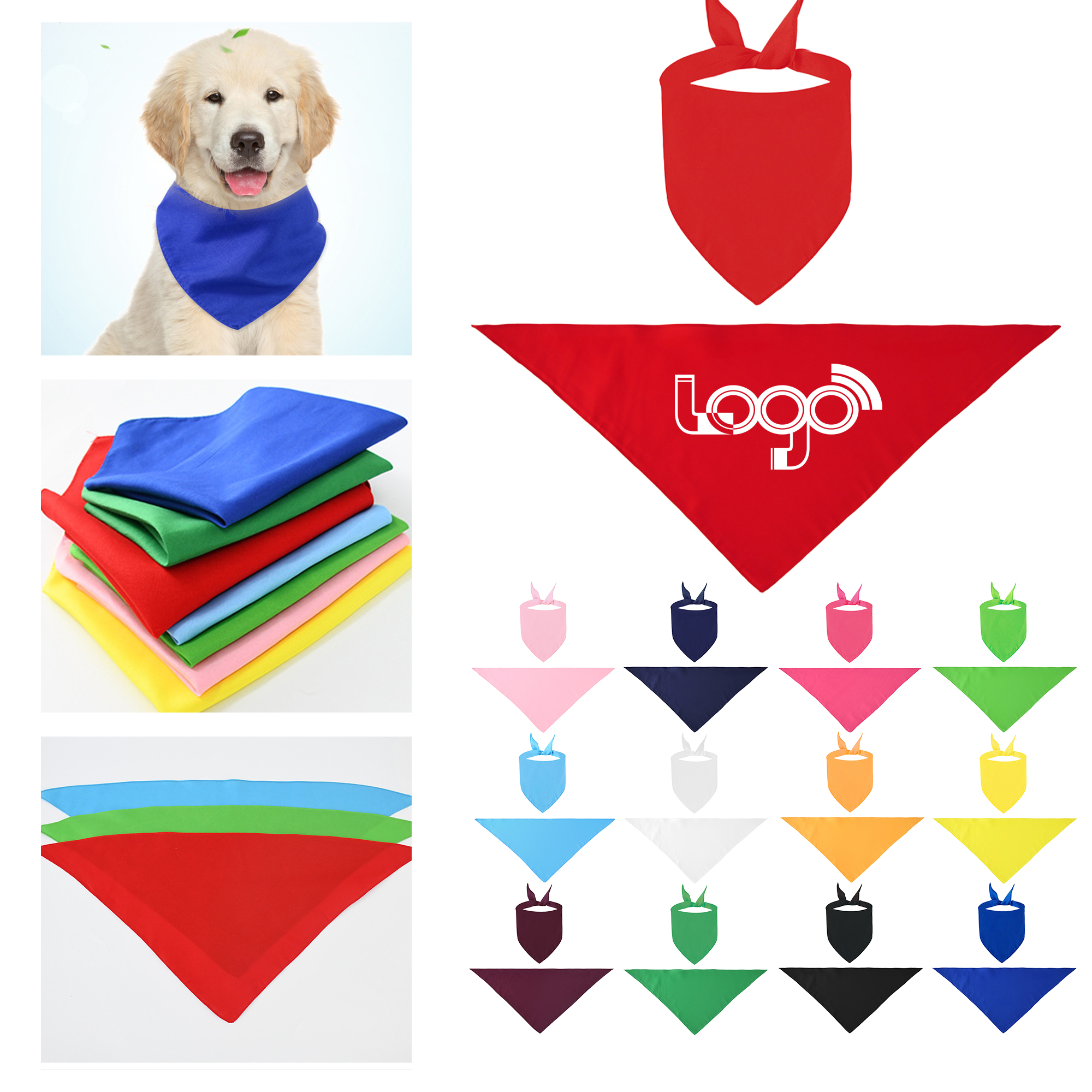 Adjustable Customizable Pet Bandana in Solid Colors 2