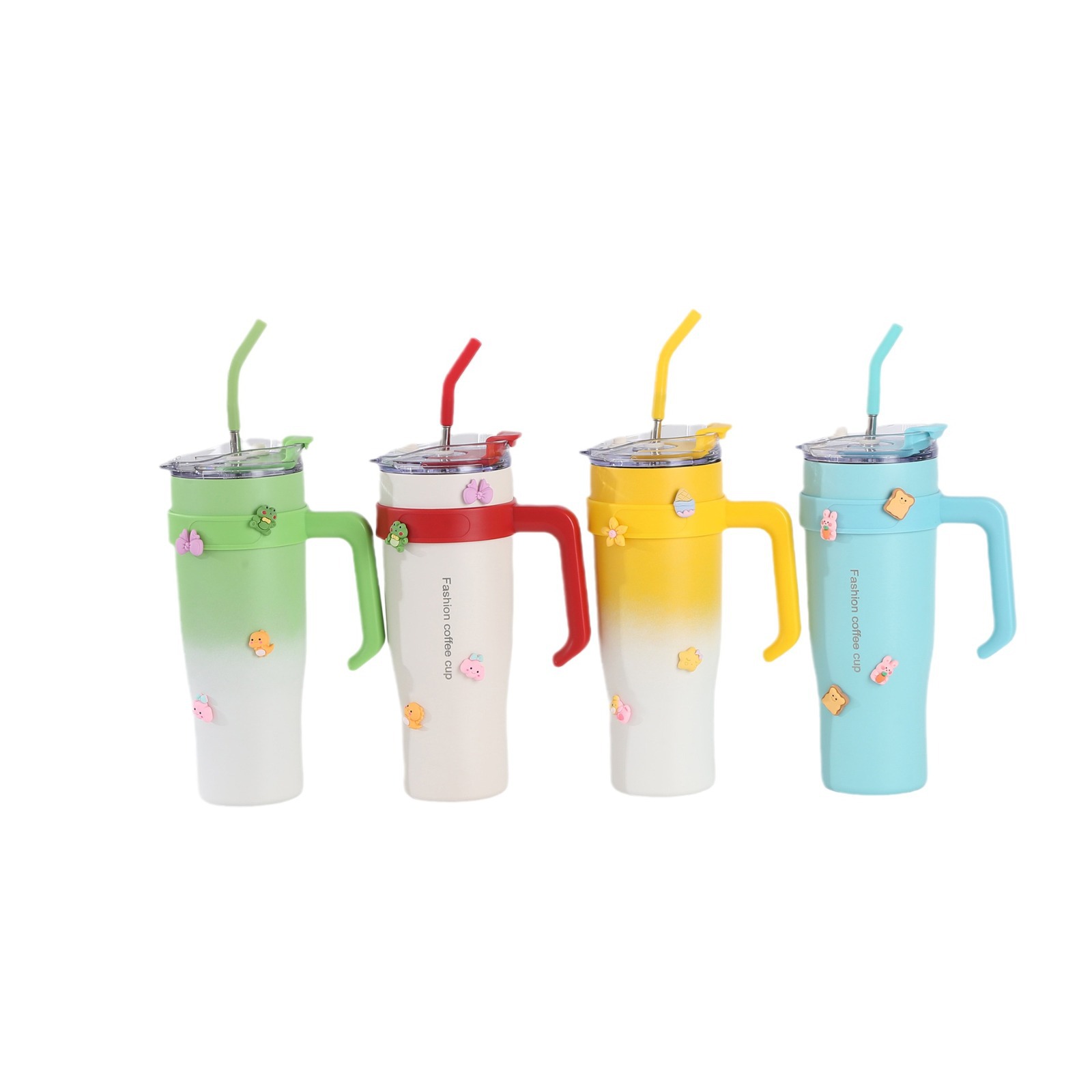 40 Oz Insulated Beverage Stainless Steel Tumbler with Handle & Straw 2