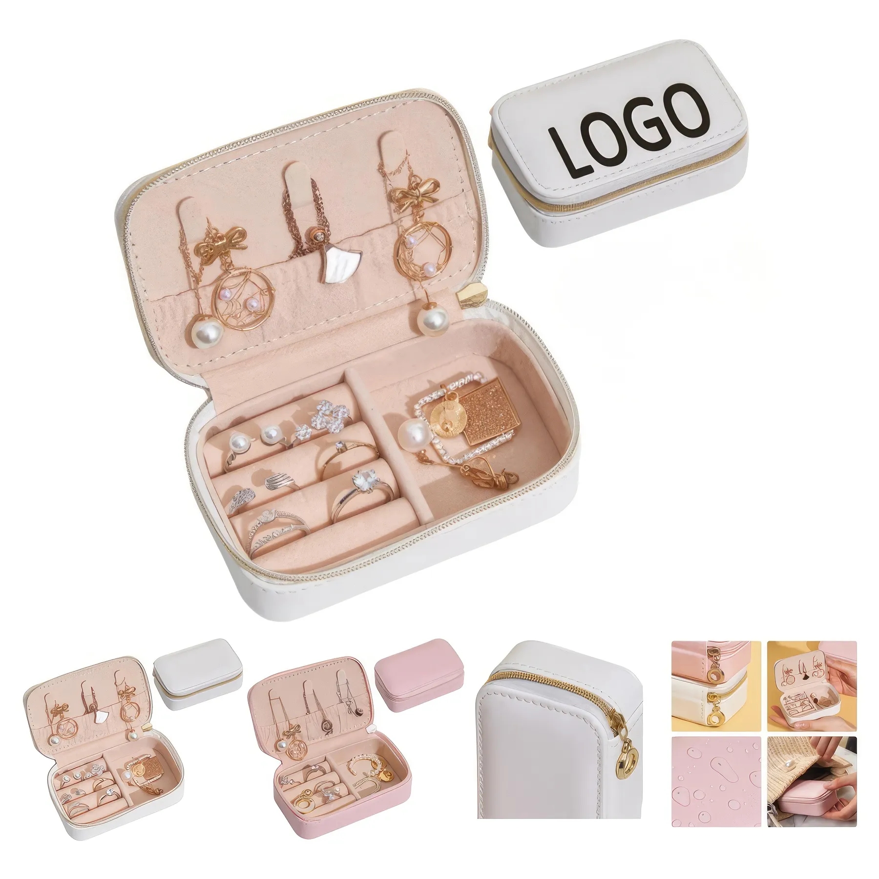 PU Leather Portable Travel Jewelry Organizer Box 2