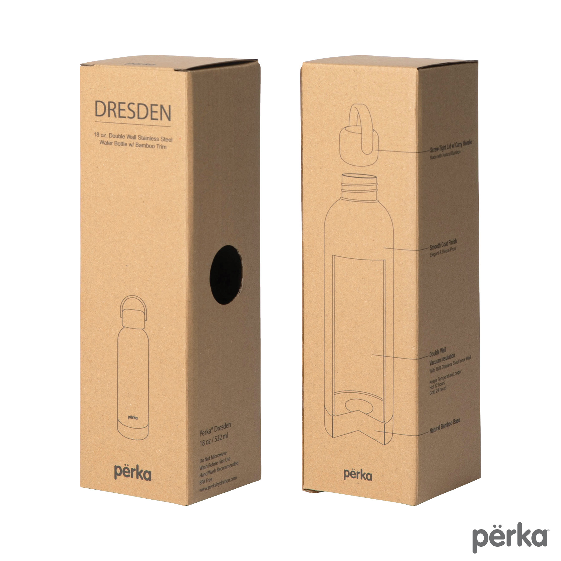 Perka® Dresden 18 oz. Double Wall, Stainless Steel Water Bottle 19