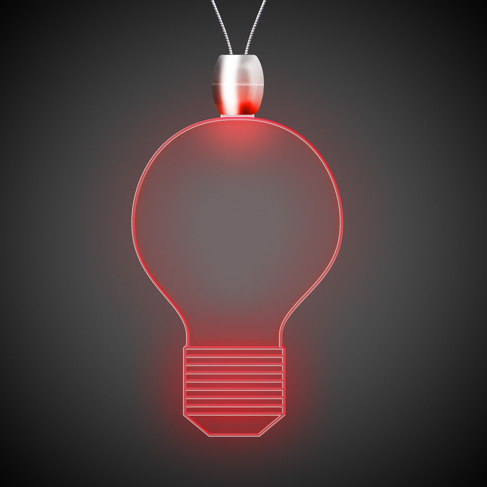 Light Bulb Red Light-Up Acrylic Pendant Necklace