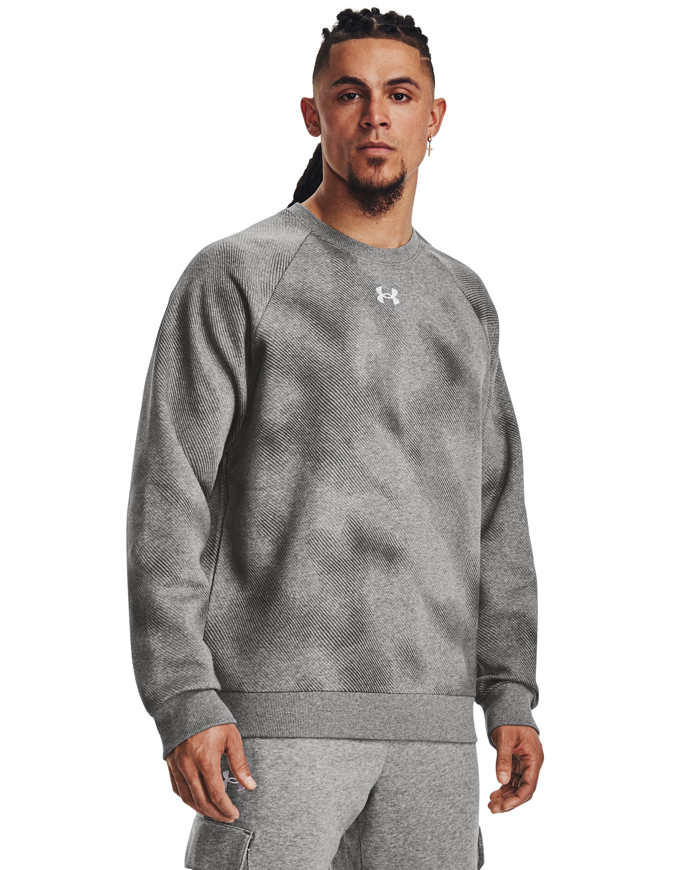 Men's UA Rival Fleece Printed Crew, custom hoodie or sweatshirt with logo imprint 3