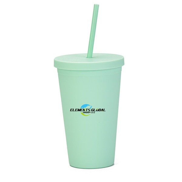 16OZ double-layer plastic straw cup 2