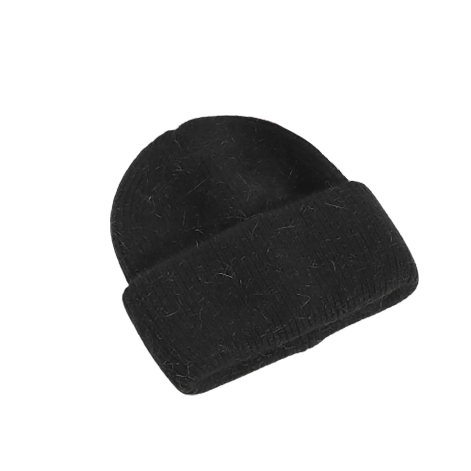 Winter Angora Rabbit Hair Knit Beanie Hat MOQ 10pcs 7