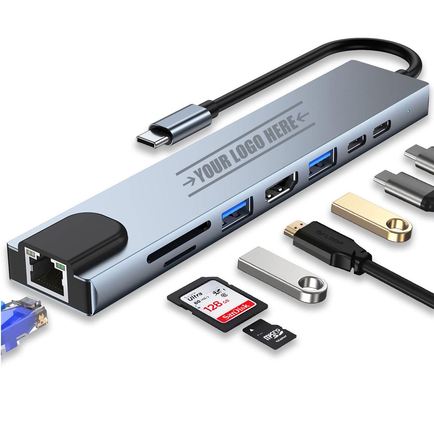 8 In 1 Multiport USB C Hub 2