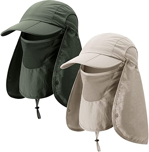Neck Fishing Sun Protection Detachable Face Flap Hat 5