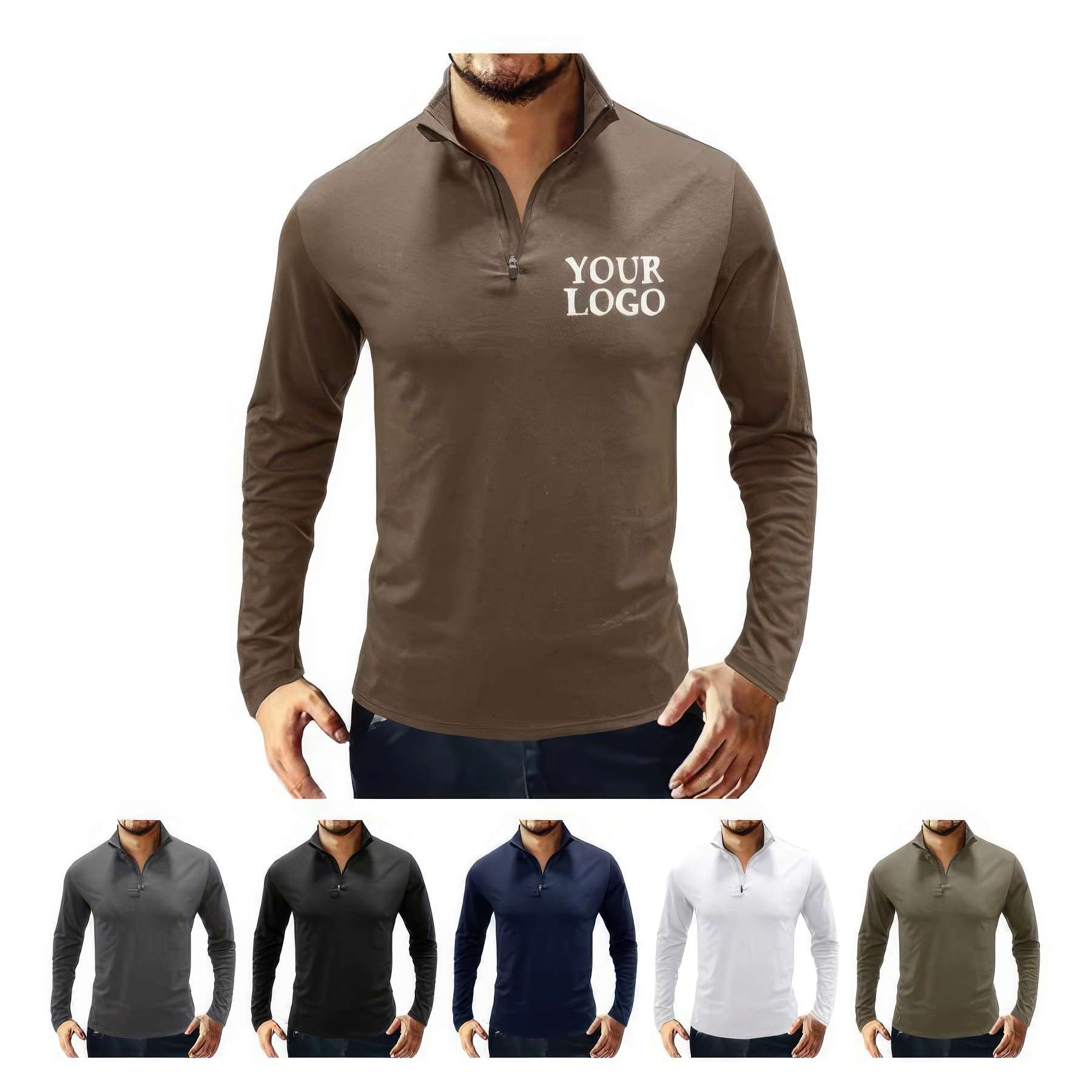 Personalized Stand Collar Long Sleeve Shirts 2
