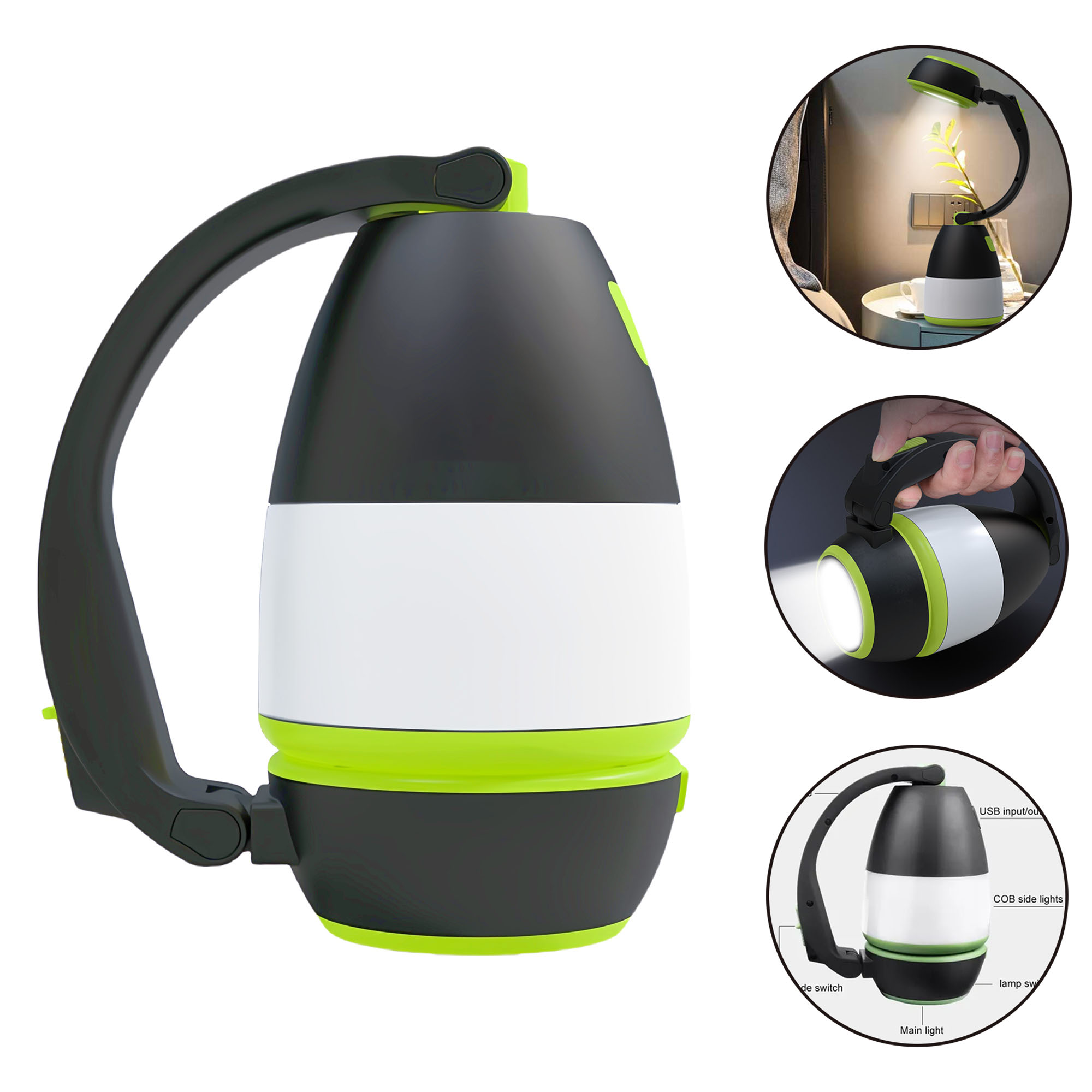 3-in-1 LED Camping Lantern with USB Rechargeable 3