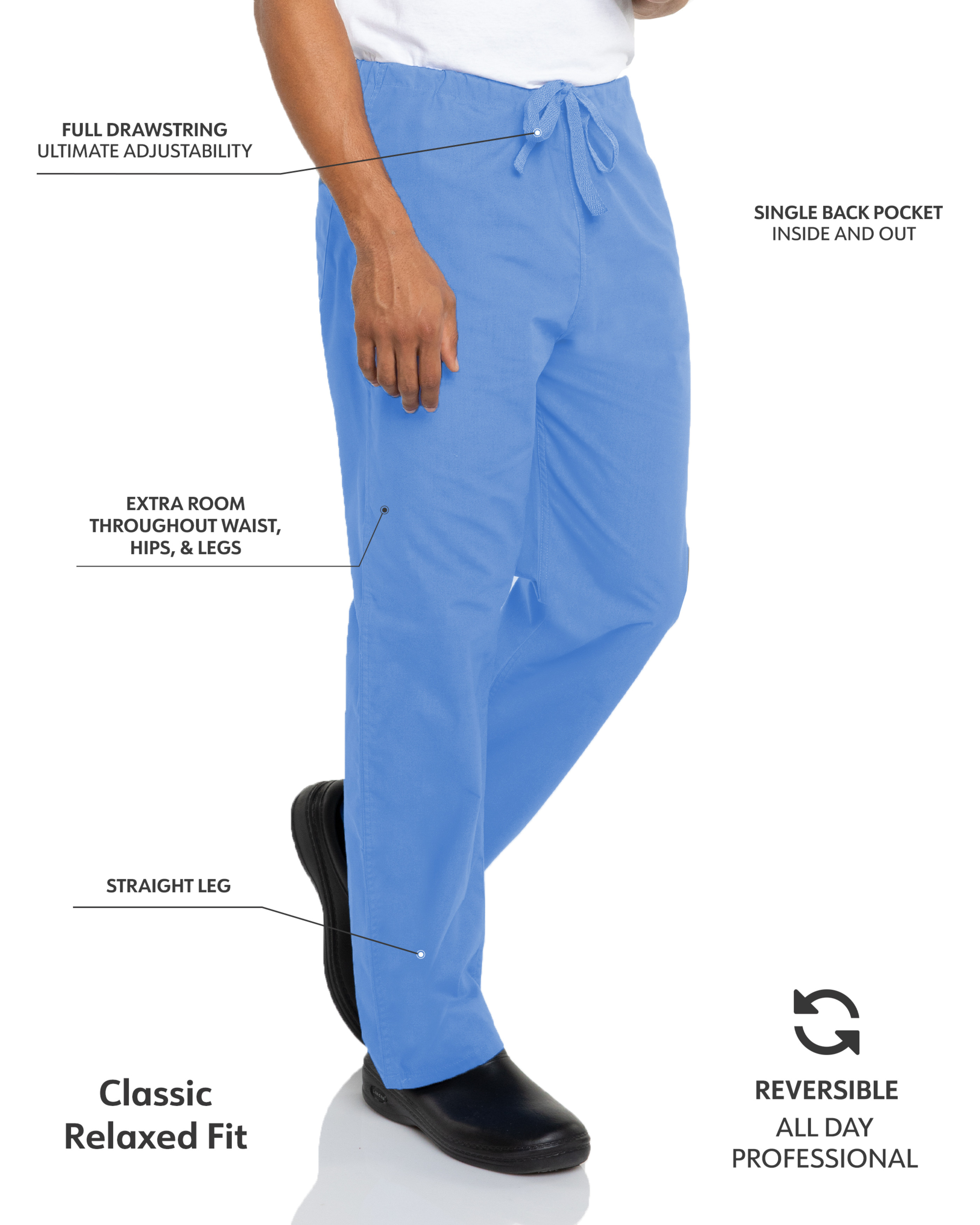 Landau - Essentials - Unisex One-Pocket Reversible High-Rise Waist Pant 34