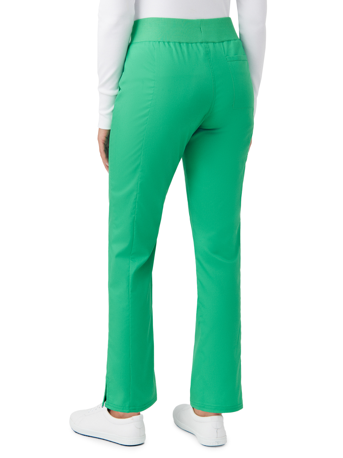 Landau - ProFlex - Women's Five-Pocket Mid-Rise Rib-Knit Elastic Waist Straight Leg Pant 29