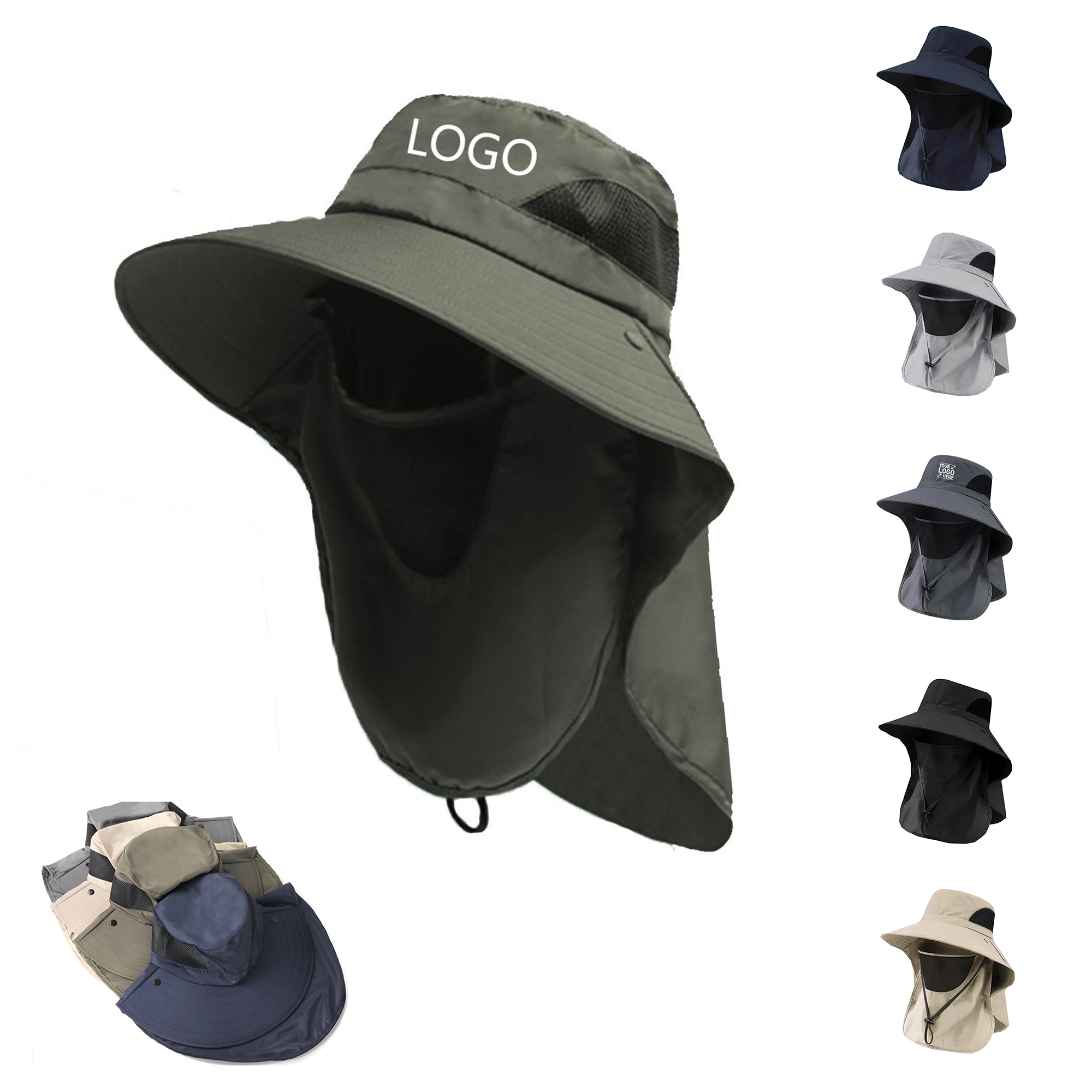 Outdoor Sun Protection Hat Men's Face Mask Shawl 4