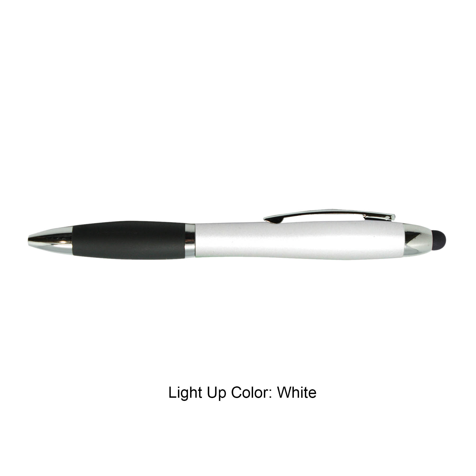 Curvy Plastic twist Stylus Pen w/Light UP Engraving 3