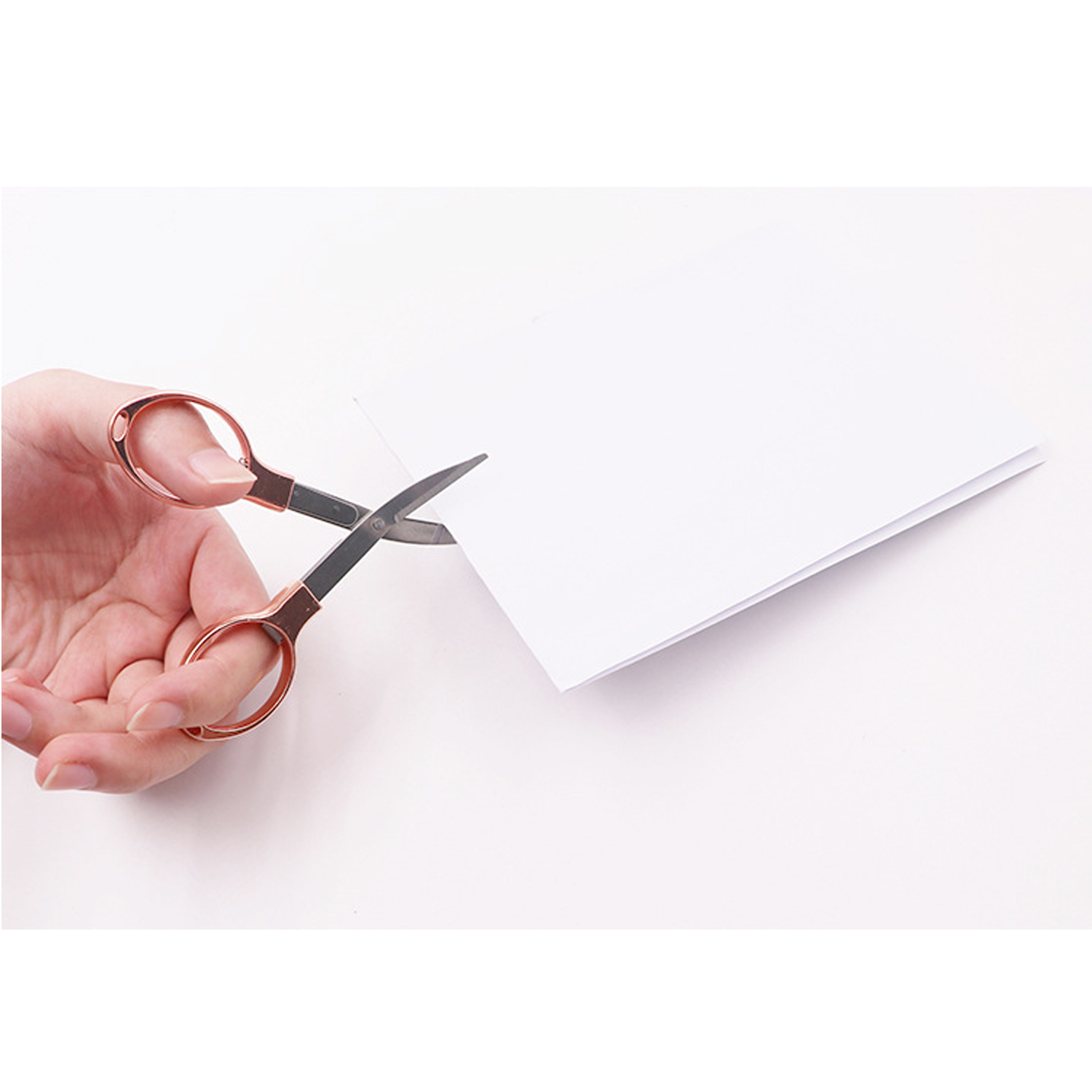 Alloy stretch folding plastic handle scissors 5