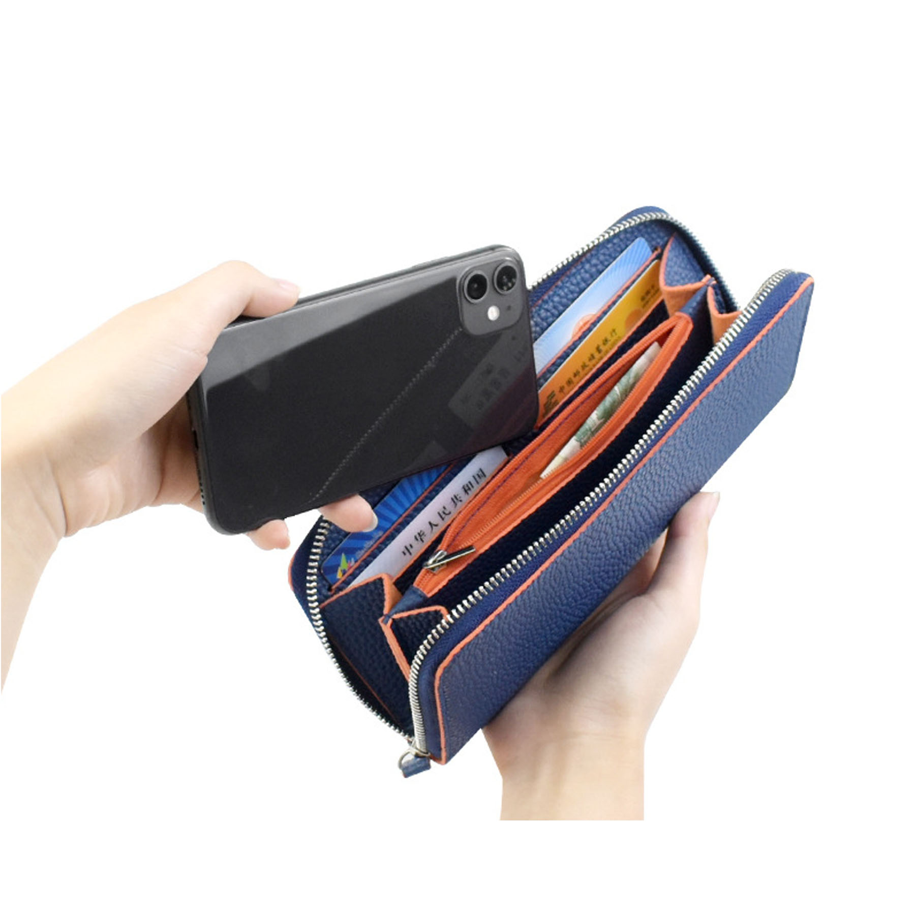 Women's Small PU Leather Wallet with Zipper 4