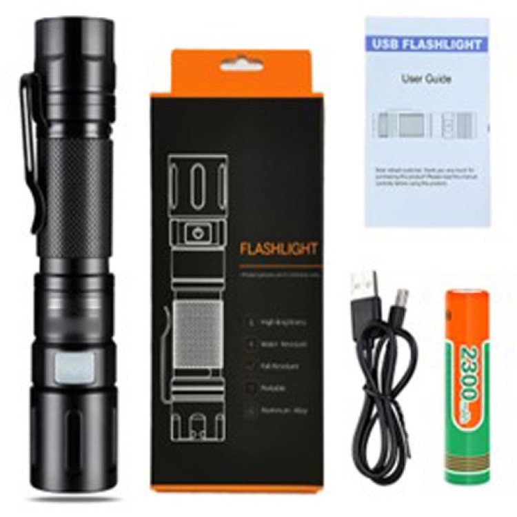 LED 1500 Lumens Zoomable Flashlight Extremely Bright, Water Resistant, USB-C Powered Rechargeable 6