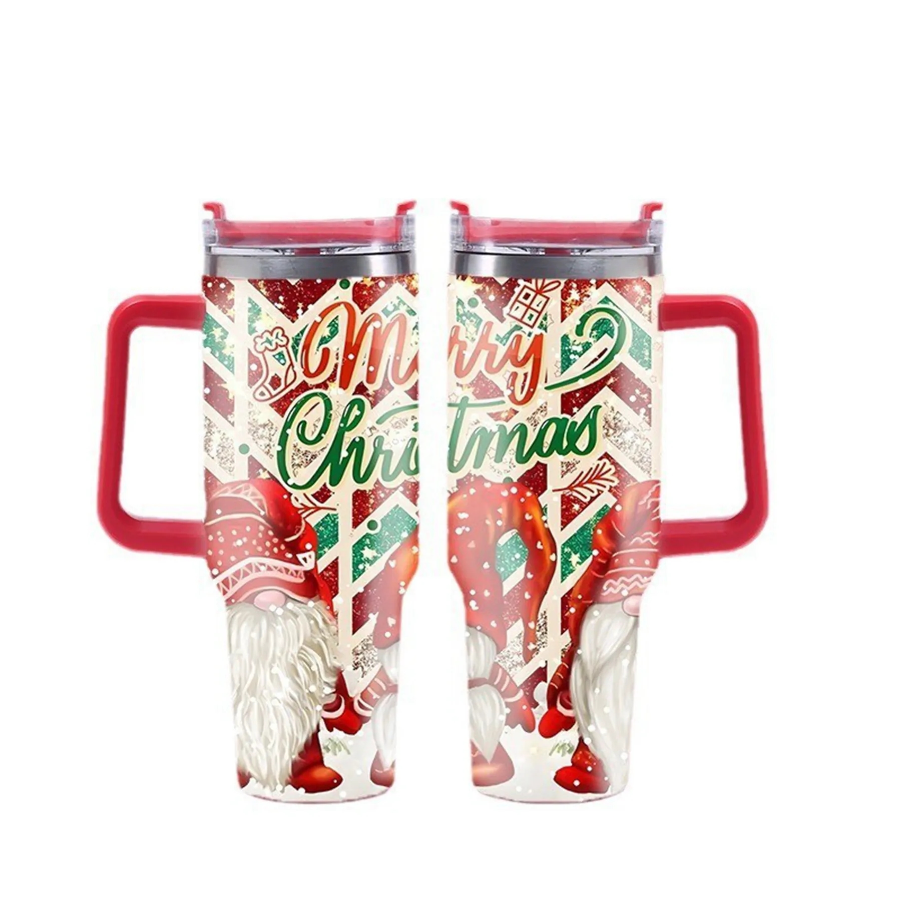 40 Oz. Christmas Theme Vacuum Tumbler with Lid and Straw 4